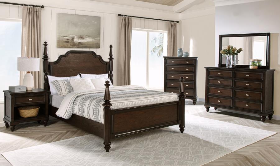 (image for) Andover 5-piece Eastern King Bedroom Set Dark Oak - Click Image to Close