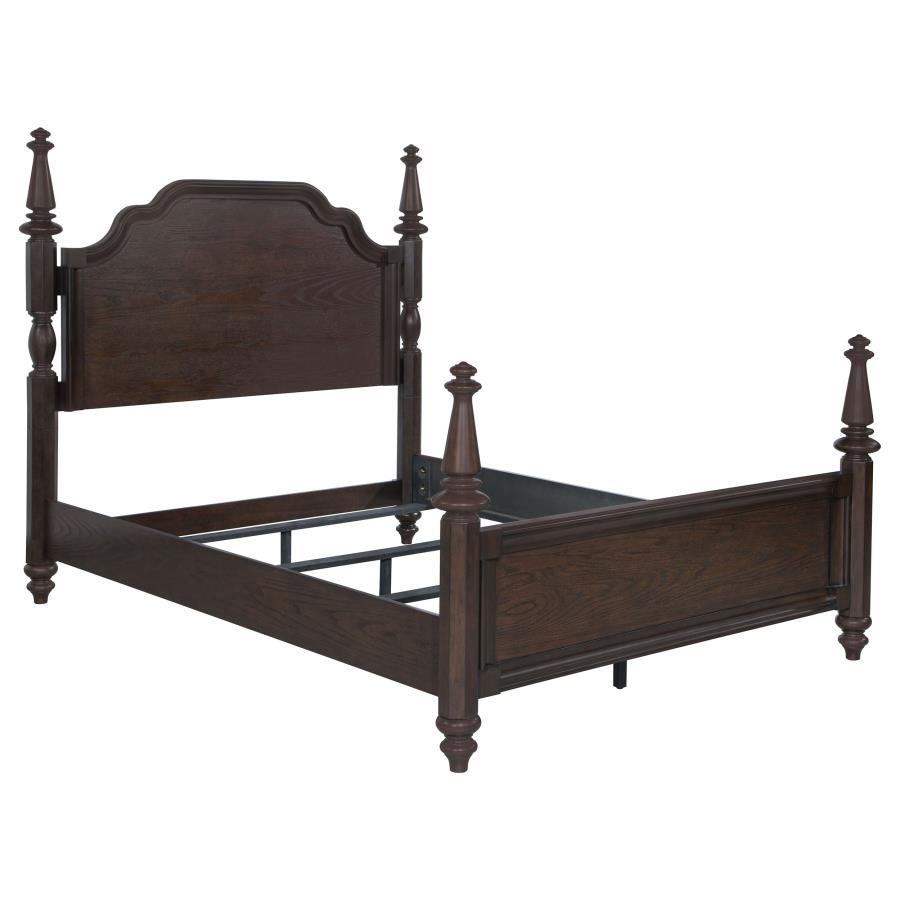 (image for) Andover 63-inch Four Poster Eastern King Bed Dark Oak - Click Image to Close