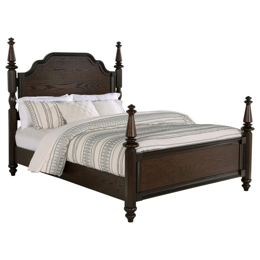 (image for) Andover 63-inch Four Poster Eastern King Bed Dark Oak