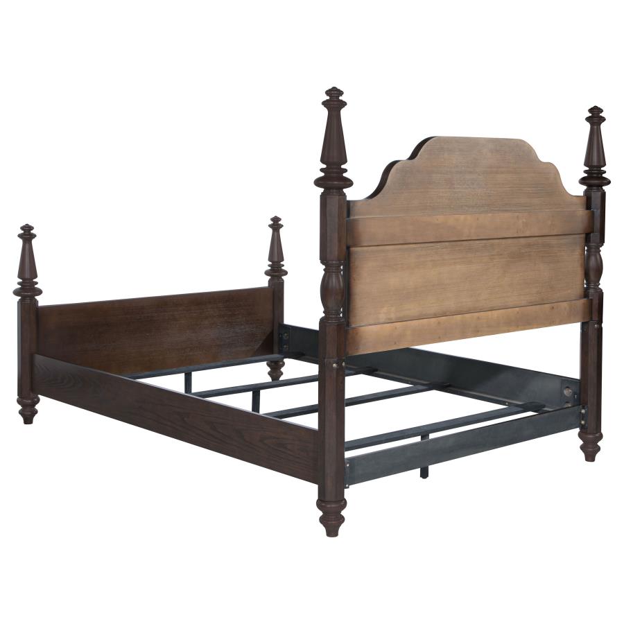 (image for) Andover 63-inch Four Poster Eastern King Bed Dark Oak