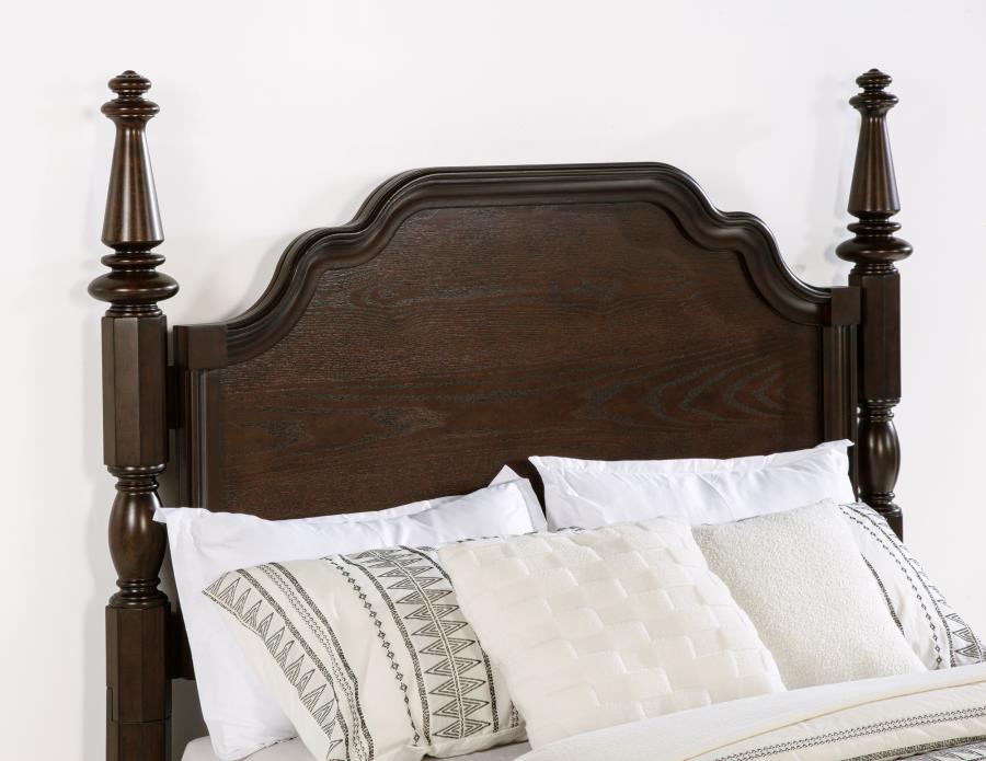 (image for) Andover 63-inch Four Poster California King Bed Dark Oak