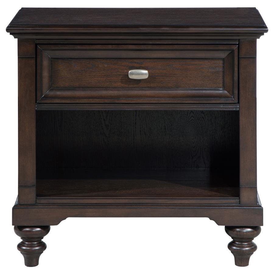 (image for) Andover 1-drawer Nightstand Bedside Table Dark Oak