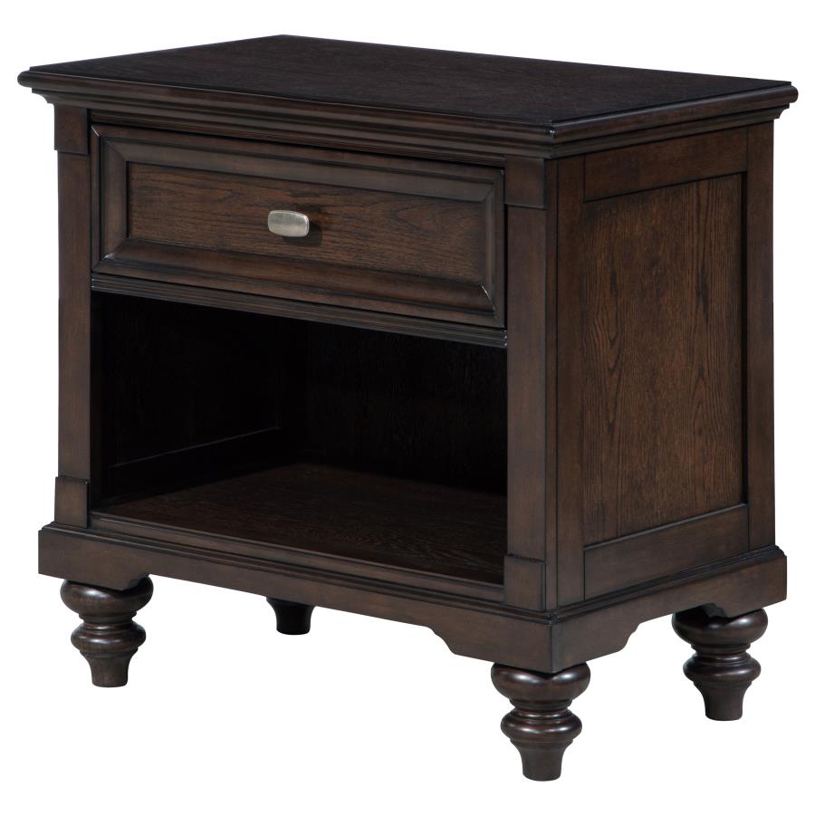 (image for) Andover 1-drawer Nightstand Bedside Table Dark Oak