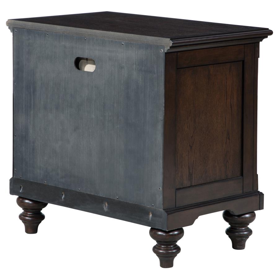 (image for) Andover 1-drawer Nightstand Bedside Table Dark Oak