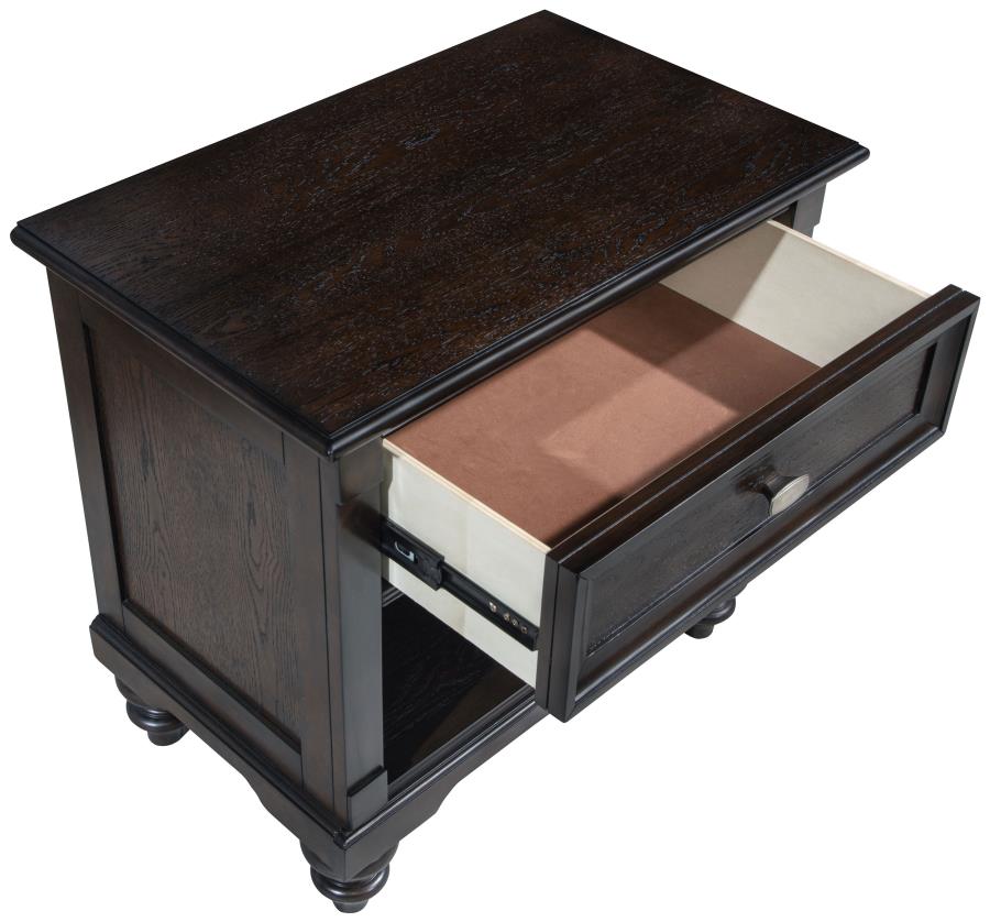 (image for) Andover 1-drawer Nightstand Bedside Table Dark Oak