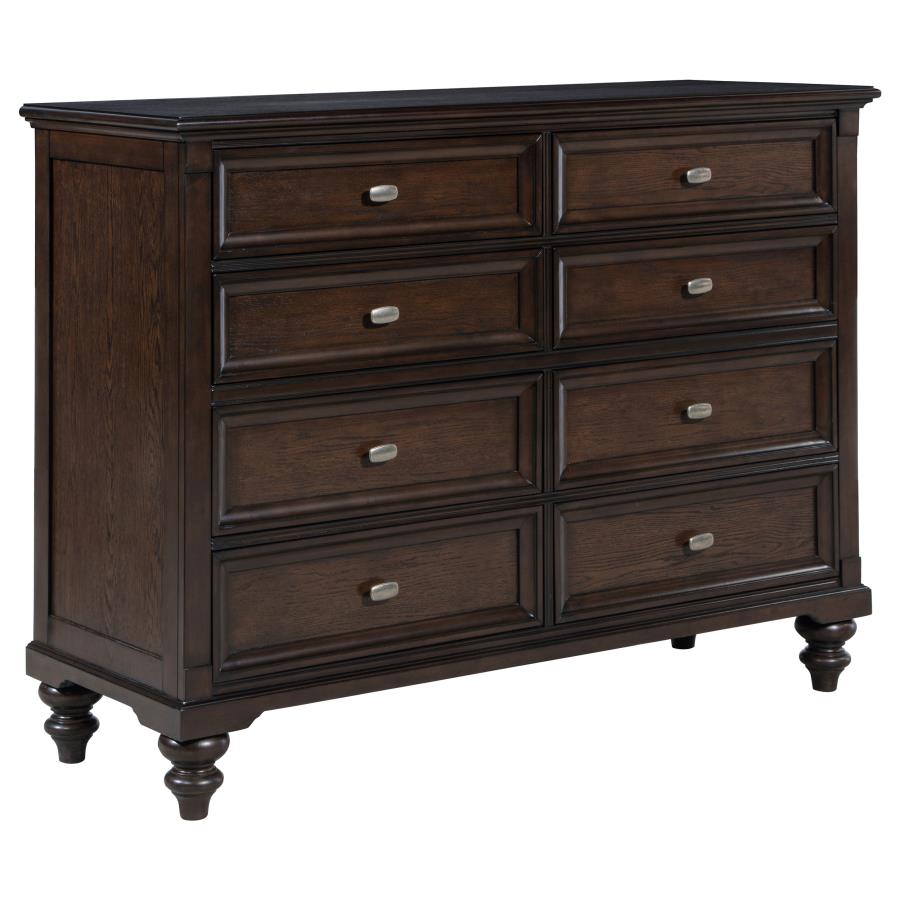 (image for) Andover 8-drawer Dresser Cabinet Dark Oak - Click Image to Close