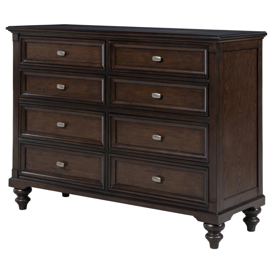 (image for) Andover 8-drawer Dresser Cabinet Dark Oak