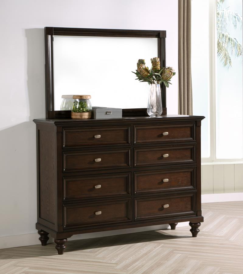 (image for) Andover 8-drawer Dresser and Mirror Dark Oak