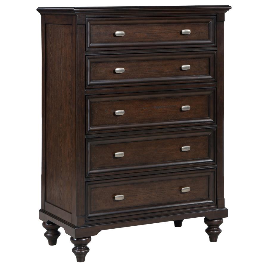 (image for) Andover 5-drawer Chest of Drawers Dark Oak - Click Image to Close