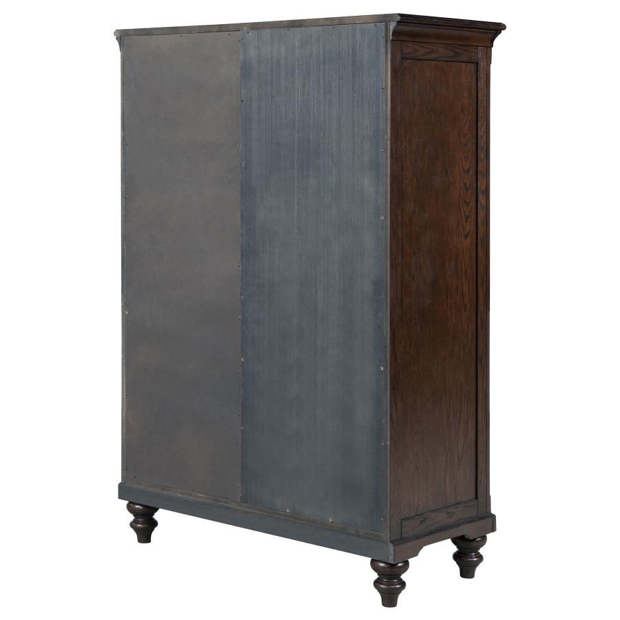 (image for) Andover 6-drawer Tempered Glass Door Chest Dark Oak