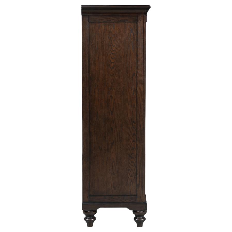 (image for) Andover 6-drawer Tempered Glass Door Chest Dark Oak