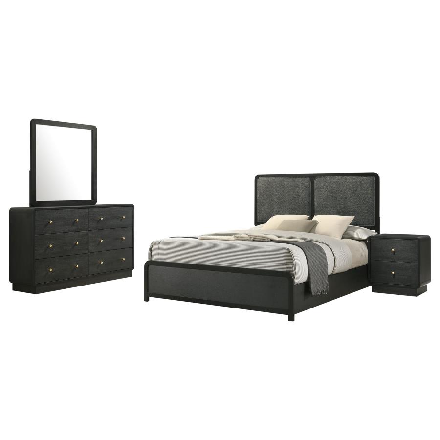 (image for) Cavelle 4-piece Eastern King Bedroom Set Black