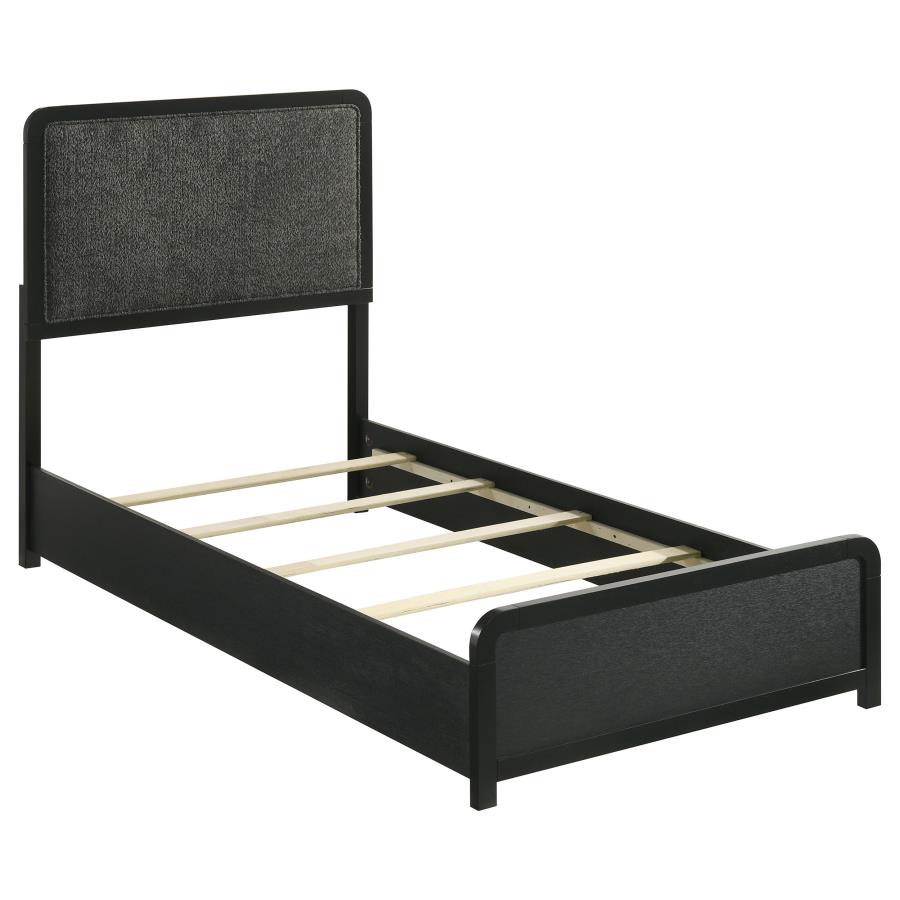 (image for) Cavelle 51-inch Upholstered Twin Panel Bed Black
