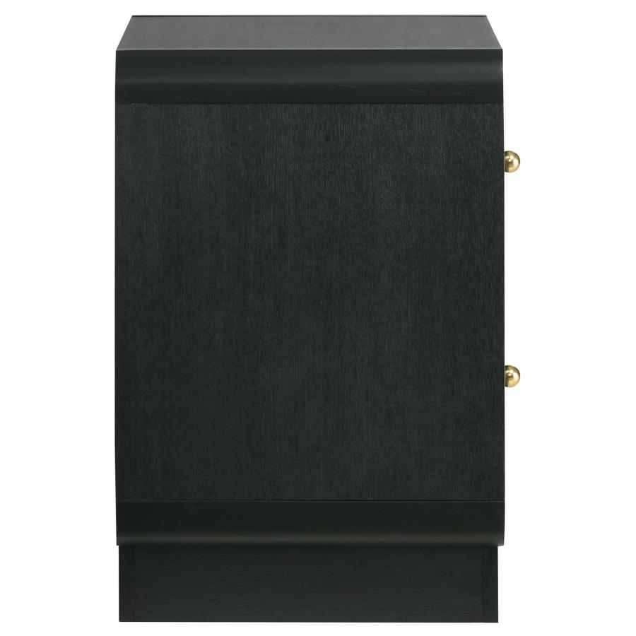 (image for) Cavelle 2-drawer Nightstand Bedside Table Black