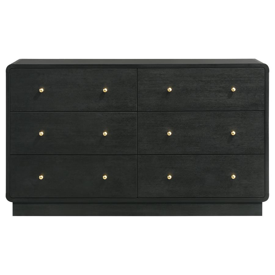 (image for) Cavelle 6-drawer Dresser Cabinet Black