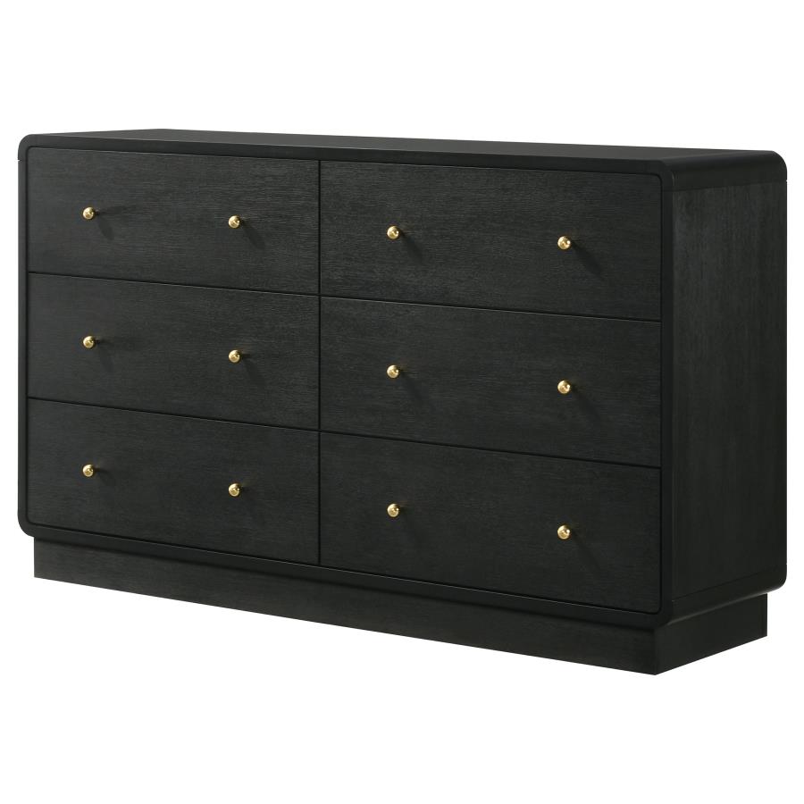 (image for) Cavelle 6-drawer Dresser Cabinet Black