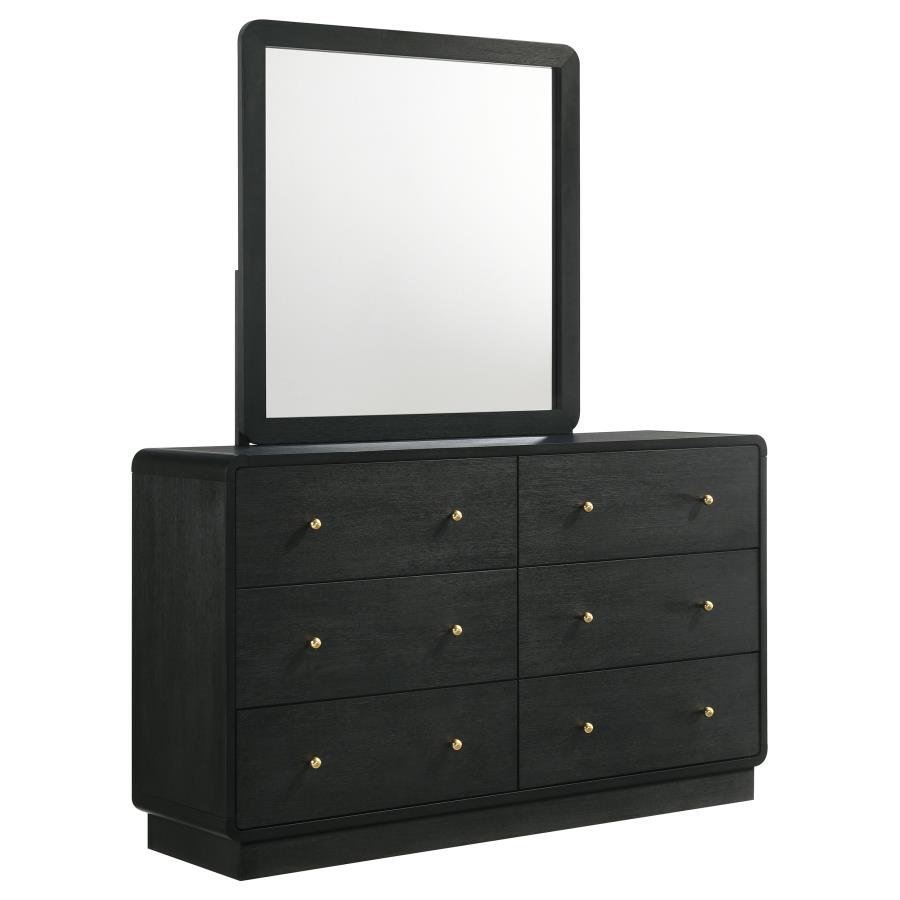 (image for) Cavelle 6-drawer Dresser and Mirror Black