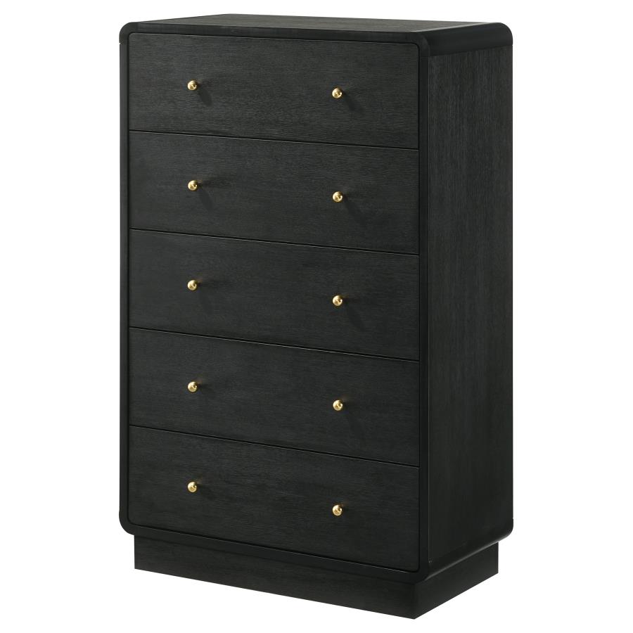 (image for) Cavelle 5-drawer Chest of Drawers Black