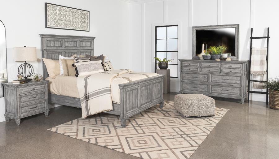 (image for) Avenue 4-piece Eastern King Bedroom Set Weathered Grey - Click Image to Close