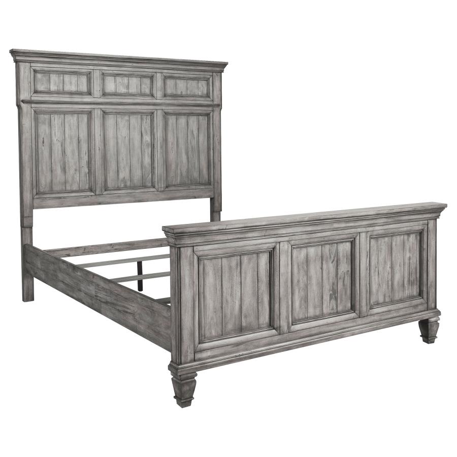 (image for) Avenue Wood Eastern King Panel Bed Weathered Grey - Click Image to Close