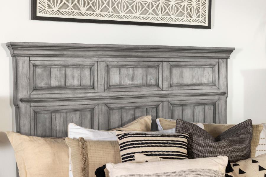 (image for) Avenue Wood Eastern King Panel Bed Weathered Grey