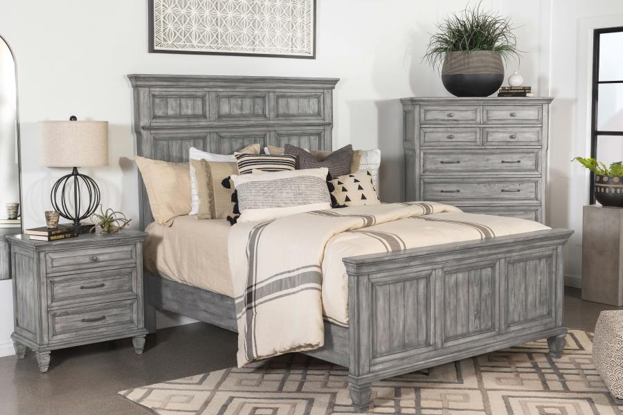 (image for) Avenue Wood California King Panel Bed Weathered Grey