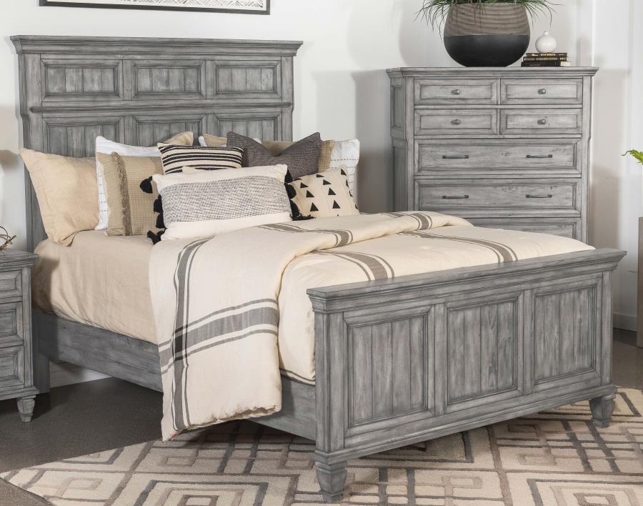 (image for) Avenue Wood Queen Panel Bed Weathered Grey