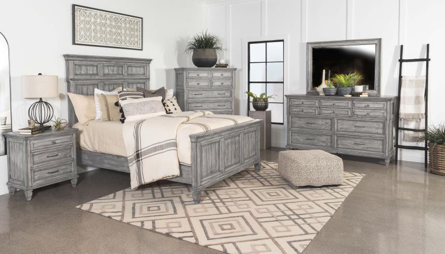 (image for) Avenue Wood Queen Panel Bed Weathered Grey