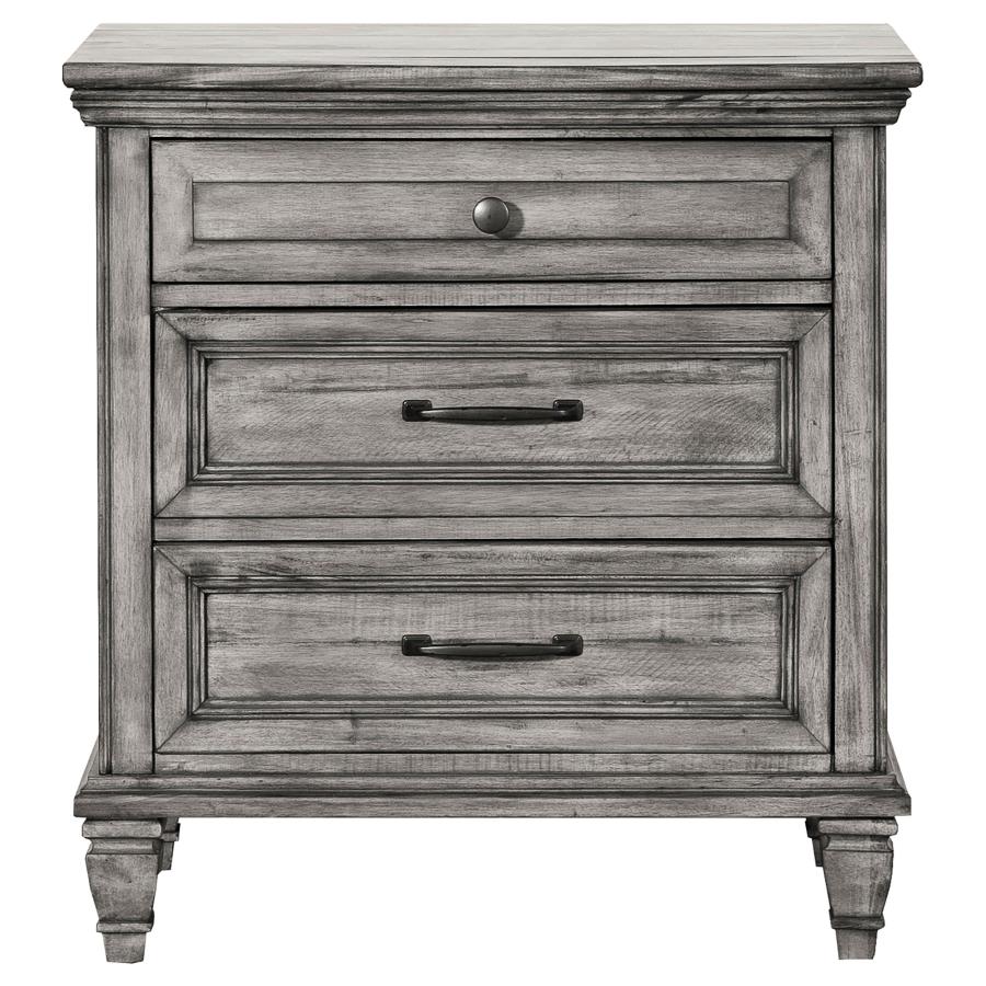 (image for) Avenue 3-drawer Nightstand Weathered Grey