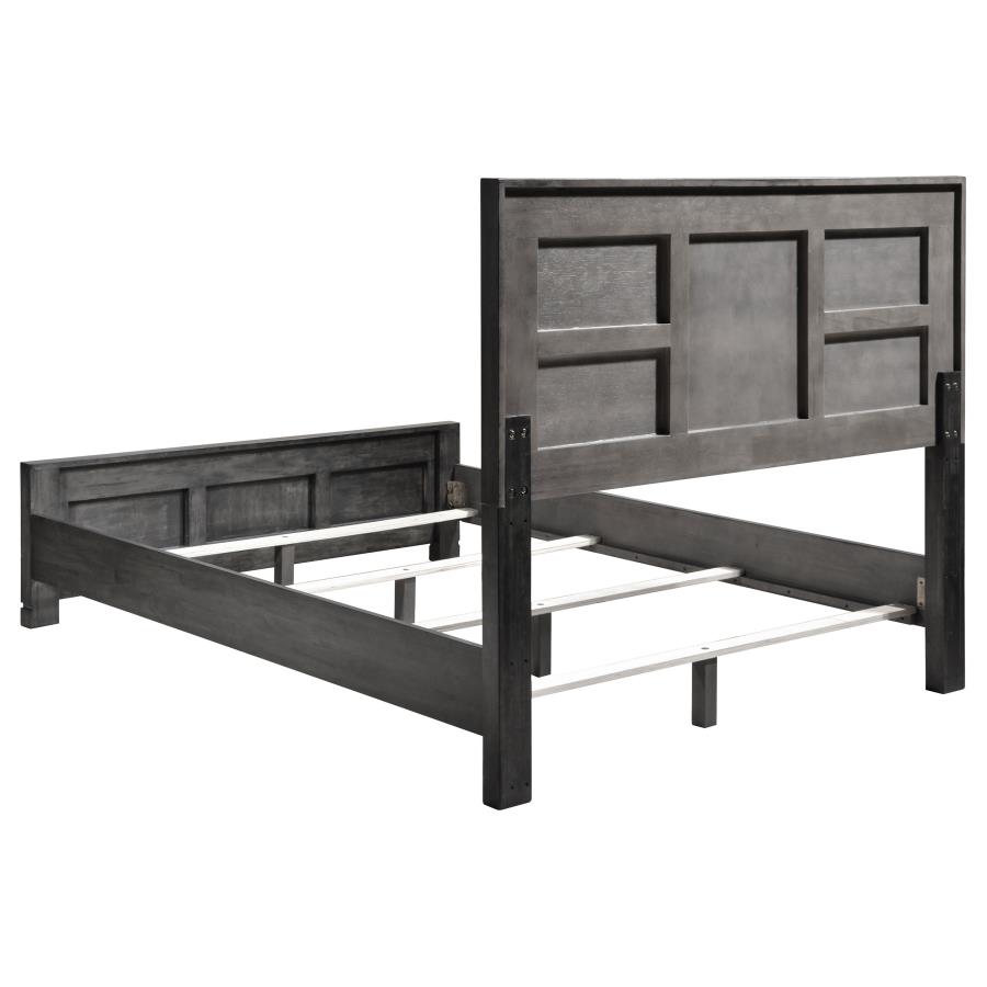 (image for) Lorenzo Wood Queen Panel Bed Dark Grey