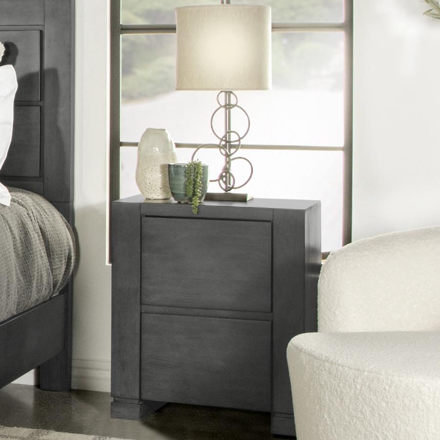 (image for) Lorenzo 2-drawer Nightstand Dark Grey