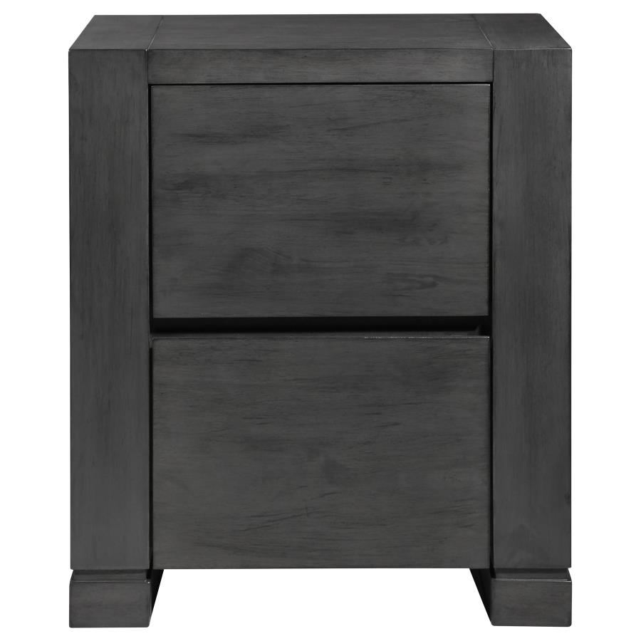 (image for) Lorenzo 2-drawer Nightstand Dark Grey