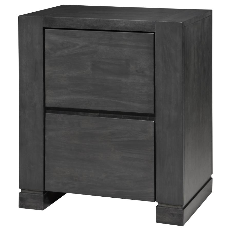 (image for) Lorenzo 2-drawer Nightstand Dark Grey