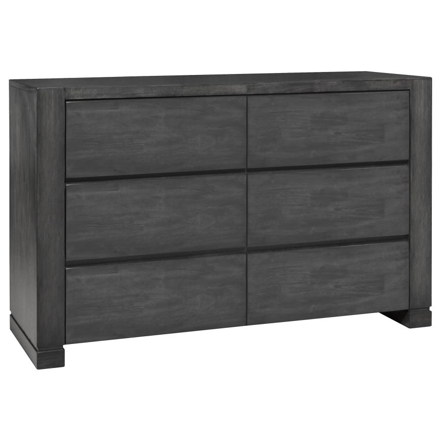 (image for) Lorenzo 6-drawer Dresser Dark Grey