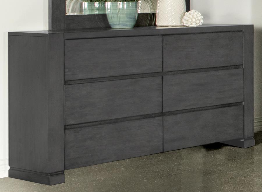 (image for) Lorenzo 6-drawer Dresser Dark Grey