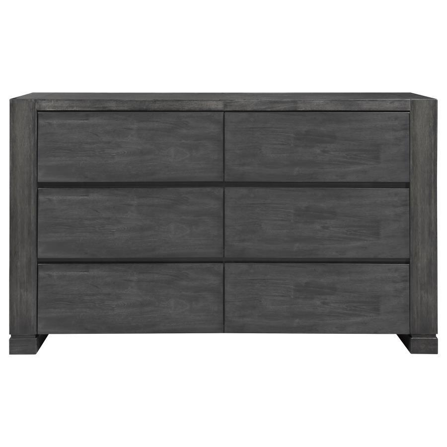 (image for) Lorenzo 6-drawer Dresser Dark Grey