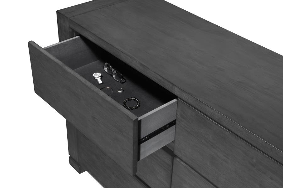 (image for) Lorenzo 6-drawer Dresser Dark Grey