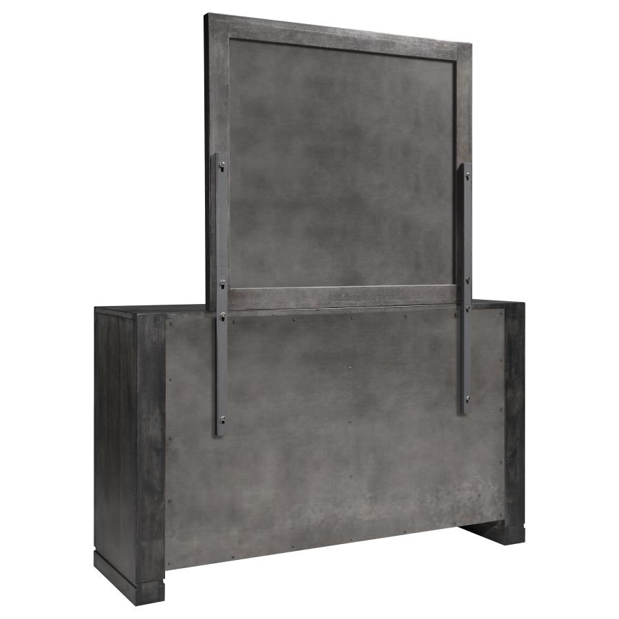 (image for) Lorenzo 6-drawer Dresser with Mirror Dark Grey