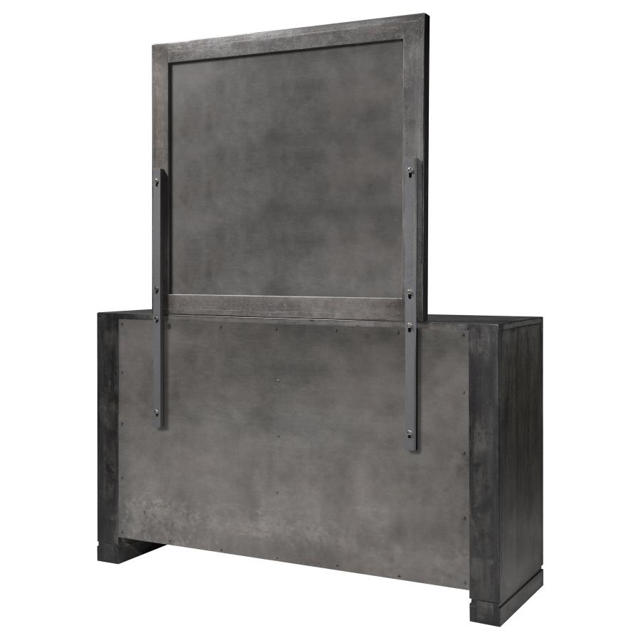 (image for) Lorenzo 6-drawer Dresser with Mirror Dark Grey