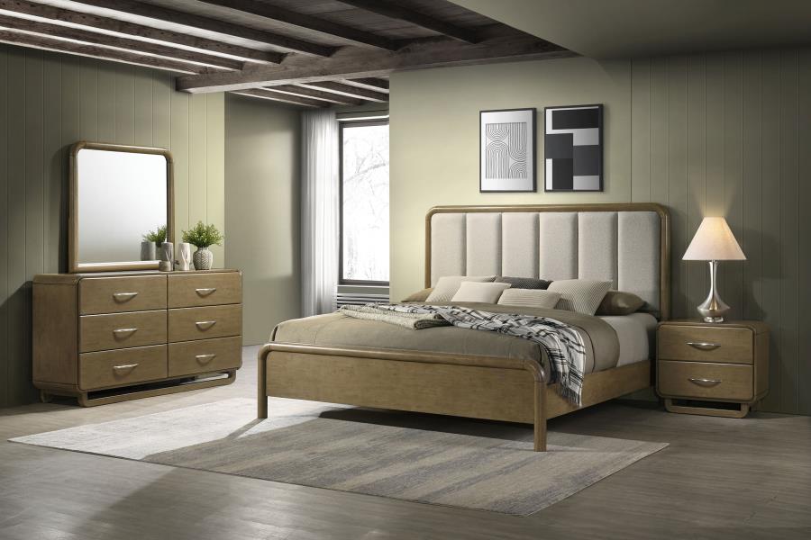 (image for) Amsbury 4-piece Eastern King Bedroom Set Nutmeg - Click Image to Close