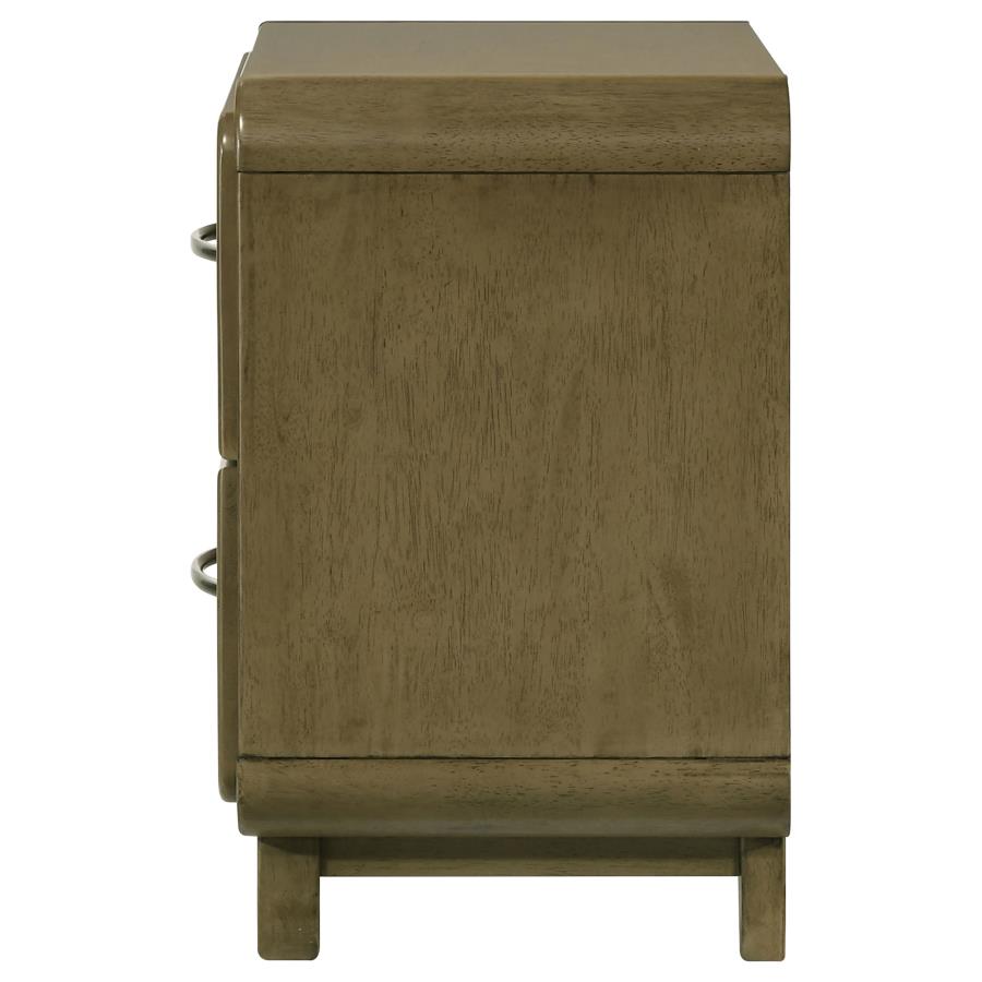 (image for) Amsbury 2-drawer Nightstand Bedside Table Nutmeg