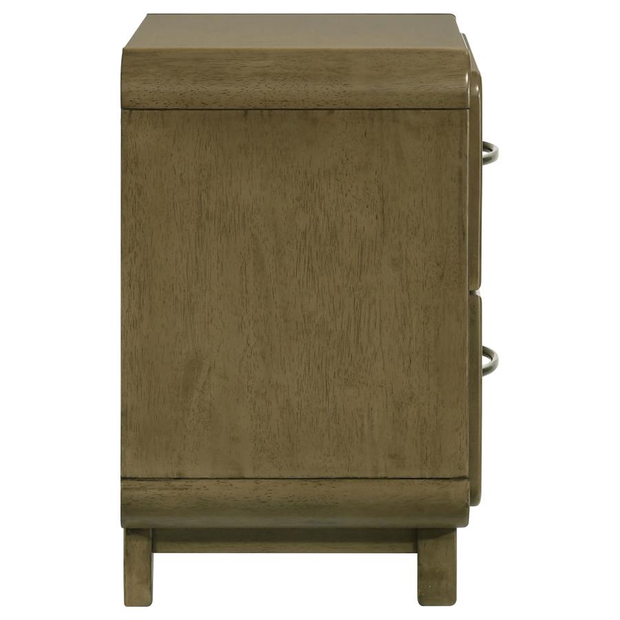 (image for) Amsbury 2-drawer Nightstand Bedside Table Nutmeg