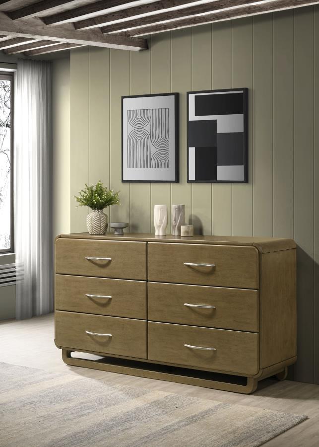 (image for) Amsbury 6-drawer Dresser Cabinet Nutmeg