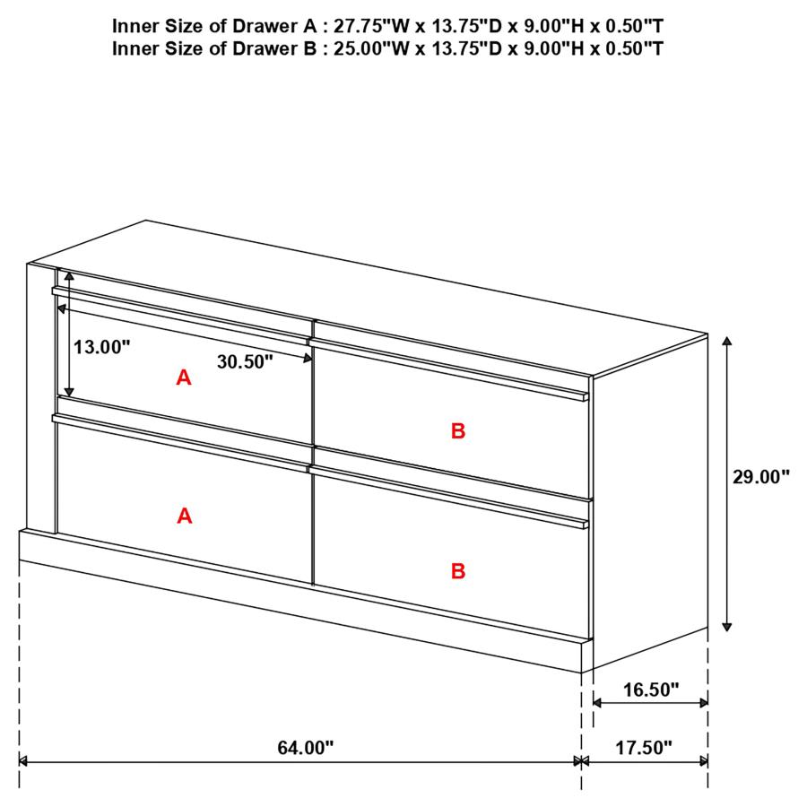 (image for) Azalia 4-piece Queen Bedroom Set Walnut