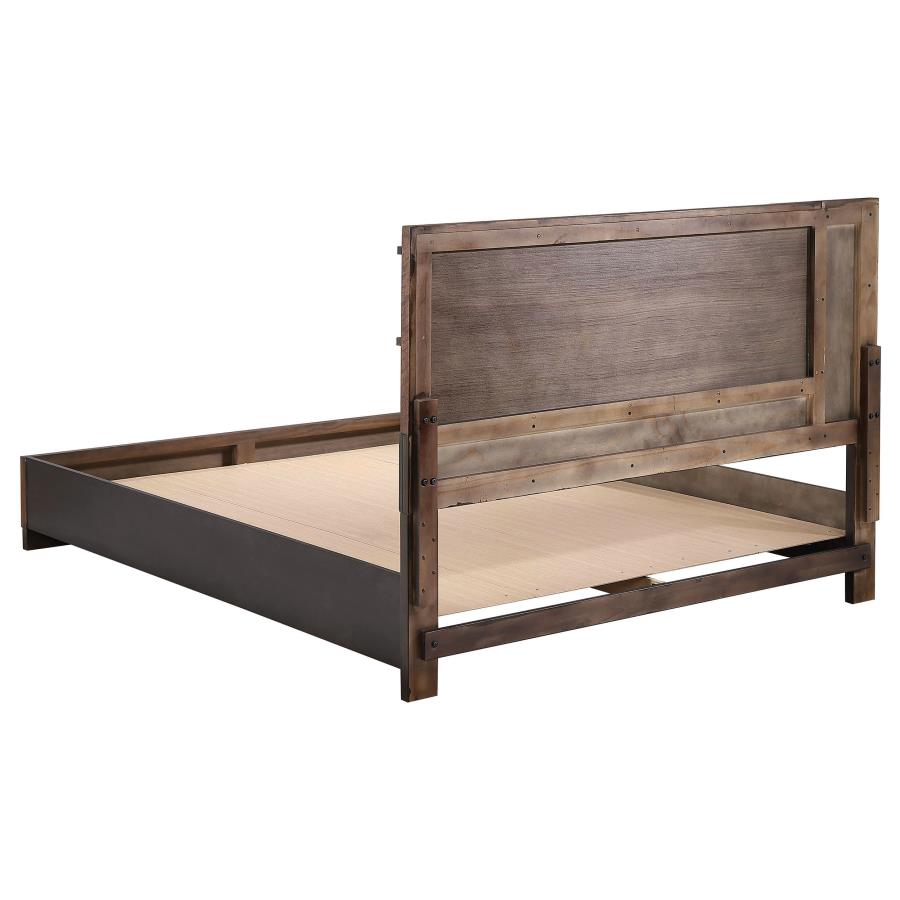 (image for) Azalia Wood Queen Panel Bed Walnut