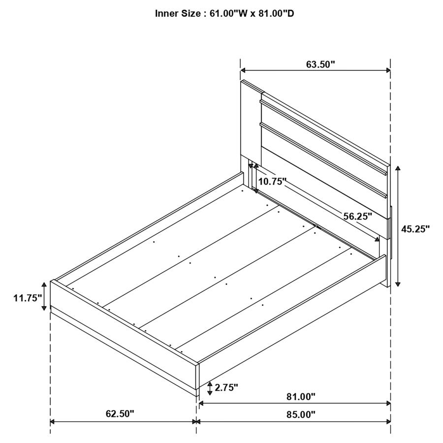 (image for) Azalia Wood Queen Panel Bed Walnut