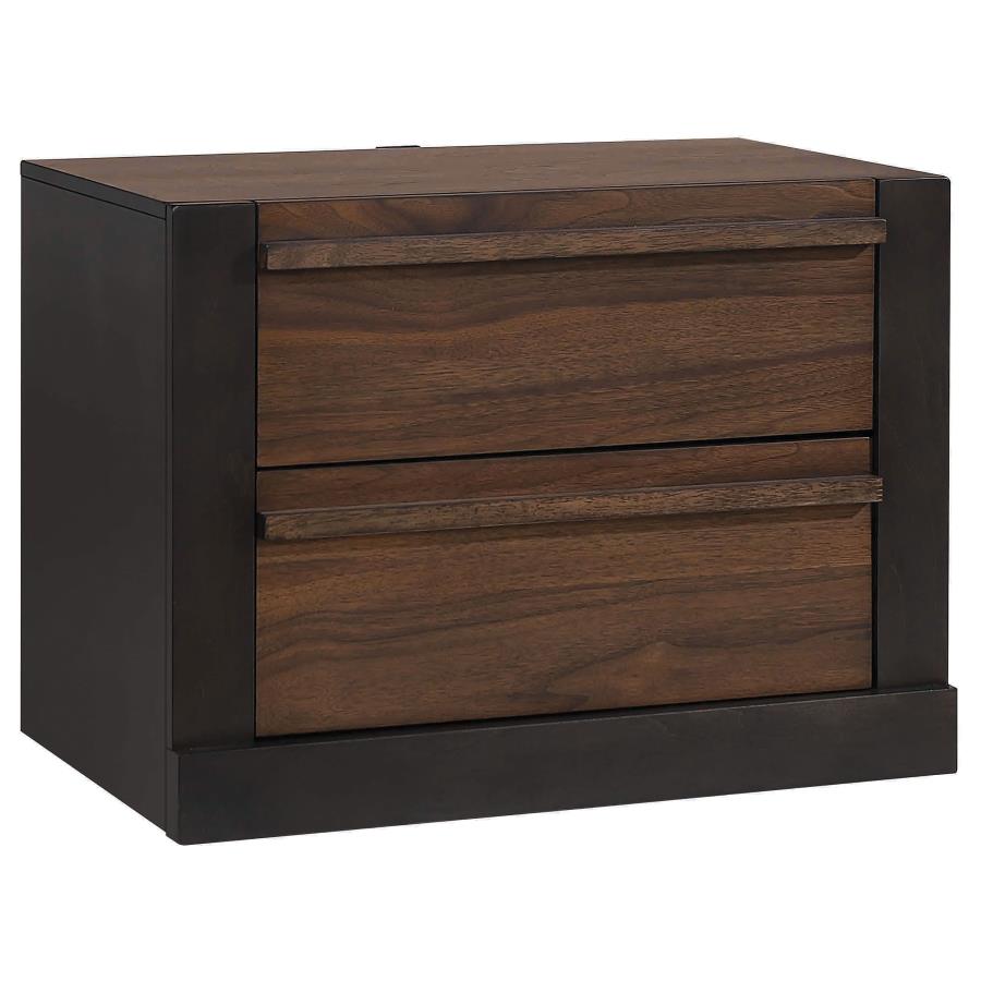 (image for) Azalia 2-drawer Nightstand Walnut - Click Image to Close