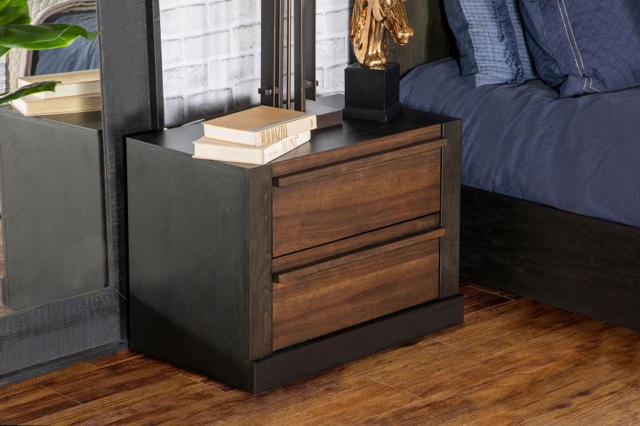 (image for) Azalia 2-drawer Nightstand Walnut