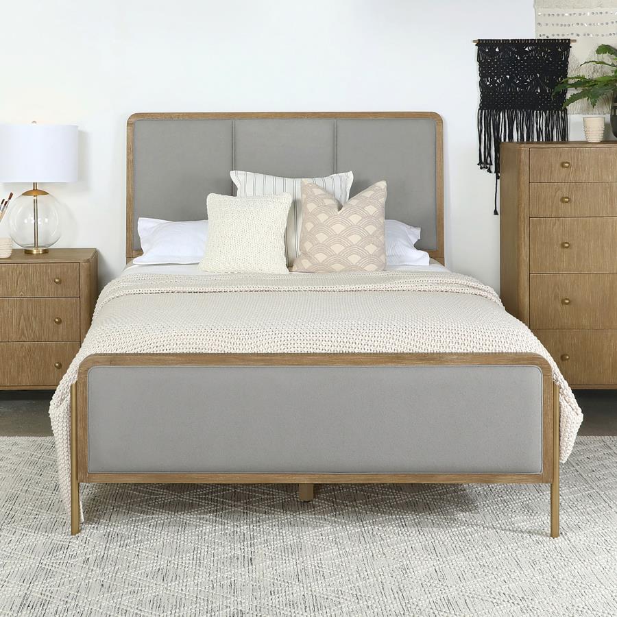 (image for) Arini Upholstered Eastern King Panel Bed Sand Wash and Grey