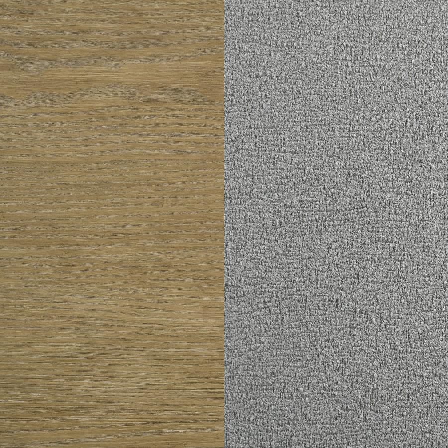 Arini Upholstered Eastern King Panel Bed Sand Wash and Grey